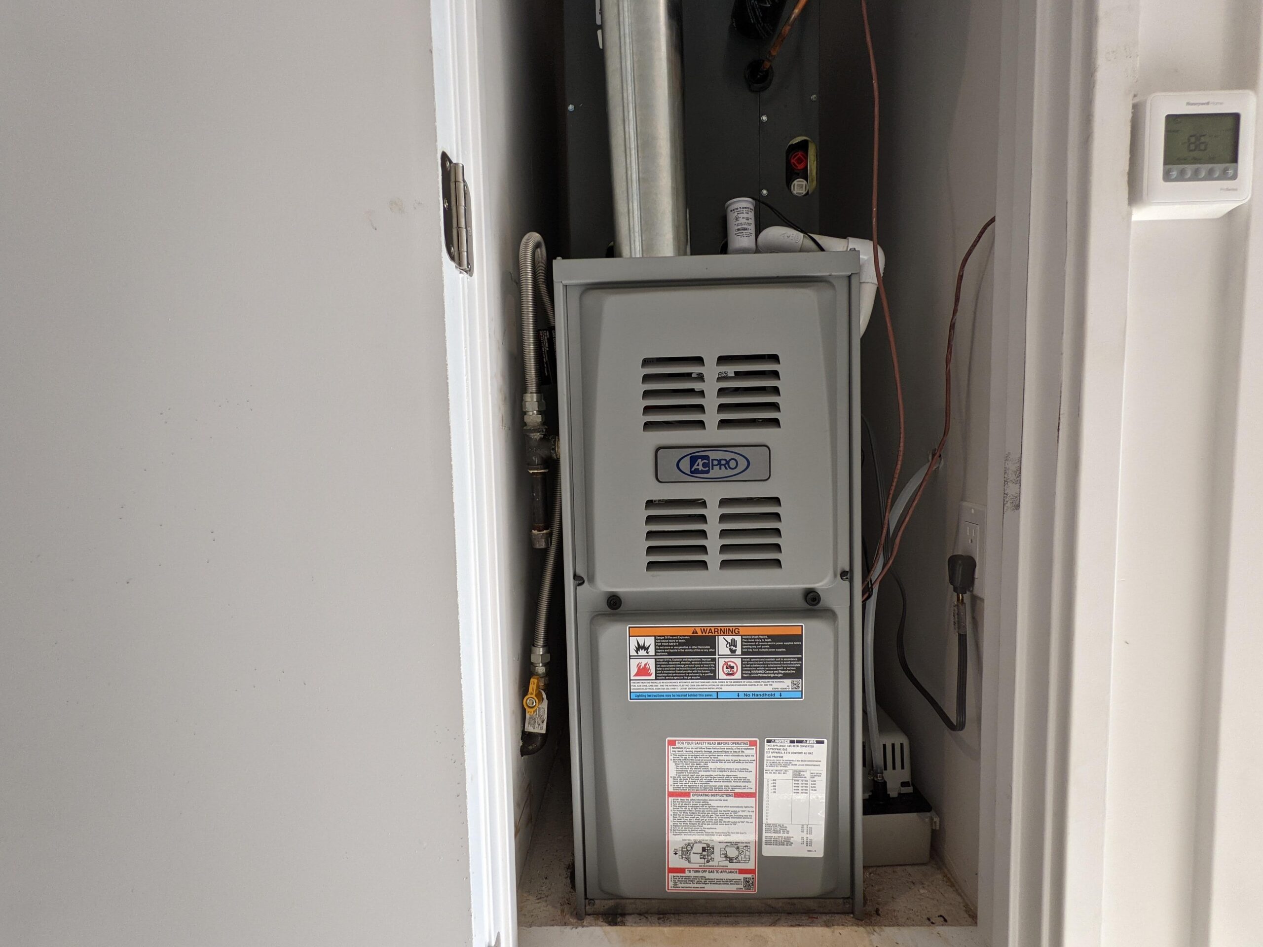 AC PRO gas furnace installed by Accord Air in San Diego, CA.